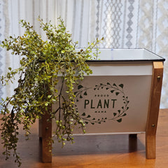 Proud Plant Mama Enamel Planter