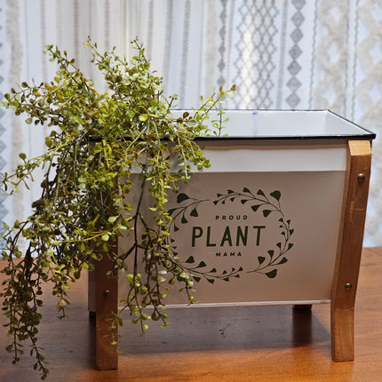 Proud Plant Mama Enamel Planter