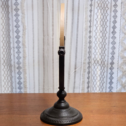 Large Swivel Wooden and Cast Iron Tabletop Mirror