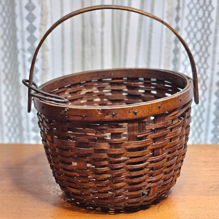 Antique American Split Oak Gathering Basket