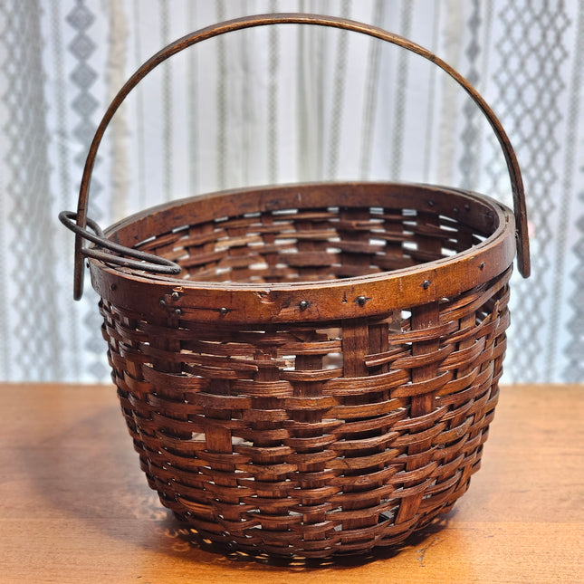 Antique American Split Oak Gathering Basket