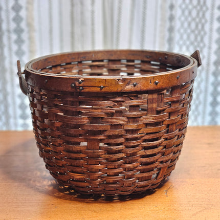 Antique American Split Oak Gathering Basket