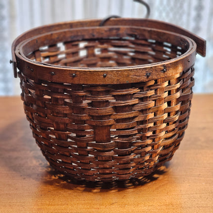 Antique American Split Oak Gathering Basket