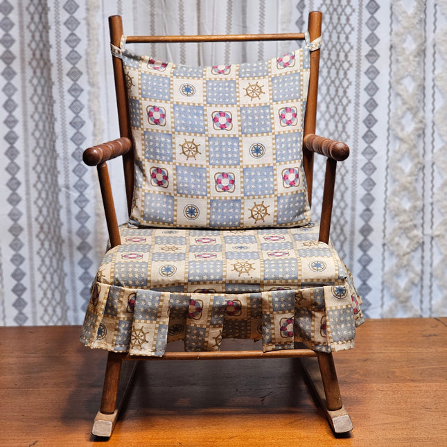 Antique Child's Rocking Chair With Cushions