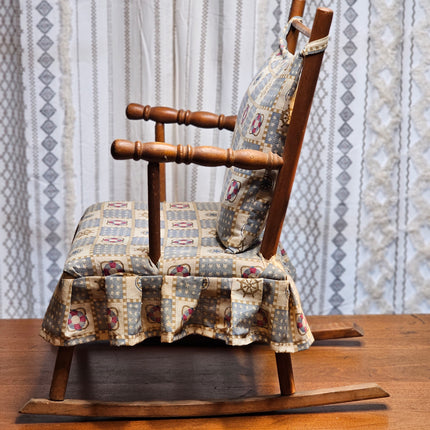 Antique Child's Rocking Chair With Cushions
