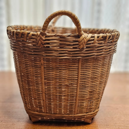 9" Vintage Wicker Woven Basket With Handles