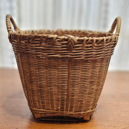9" Vintage Wicker Woven Basket With Handles