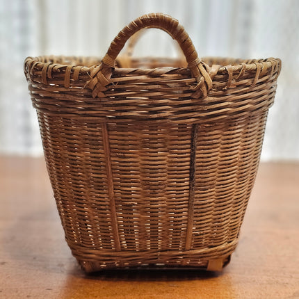 9" Vintage Wicker Woven Basket With Handles