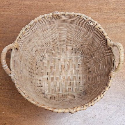 9" Vintage Wicker Woven Basket With Handles