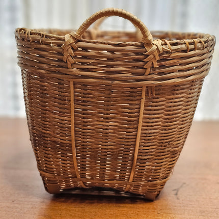9.25" Vintage Wicker Woven Basket With Handles