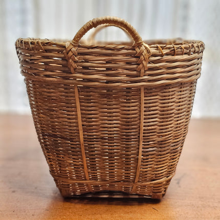 9.25" Vintage Wicker Woven Basket With Handles