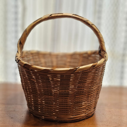 10.5" x 15.75" Vintage Woven Gathering Basket With Handle