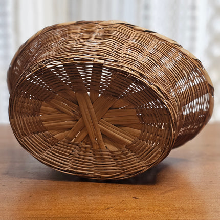 10.5" x 15.75" Vintage Woven Gathering Basket With Handle