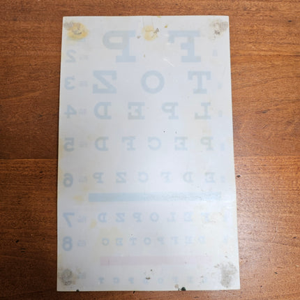 Vintage Snellen Eye Test Chart