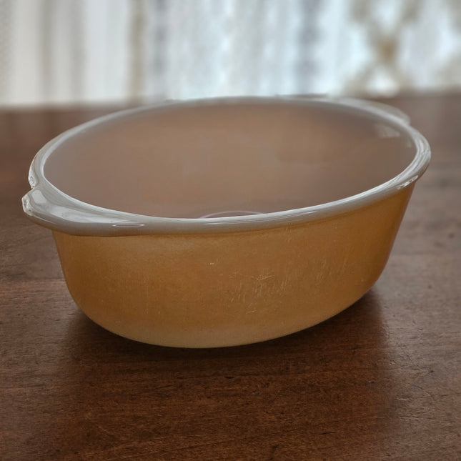 Vintage Fire King Peach Luster 467 1.5 QT Casserole Dish