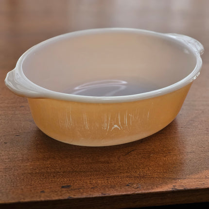 Vintage Pyrex Fire King Peach Luster 467 1.5 QT Casserole Dish