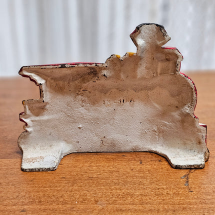 Vintage Cast Iron Big Arrow Steam Train Engine Doorstop