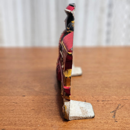 Vintage Cast Iron Big Arrow Steam Train Engine Doorstop