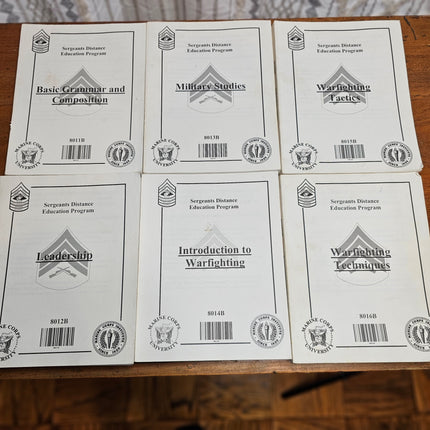 Set of 6 US Marine Corps Institute (MCI) Sergeants Distance Education Program Course Manuals