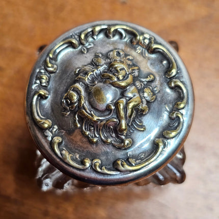 Vintage Art Nouveau Glass Inkwell