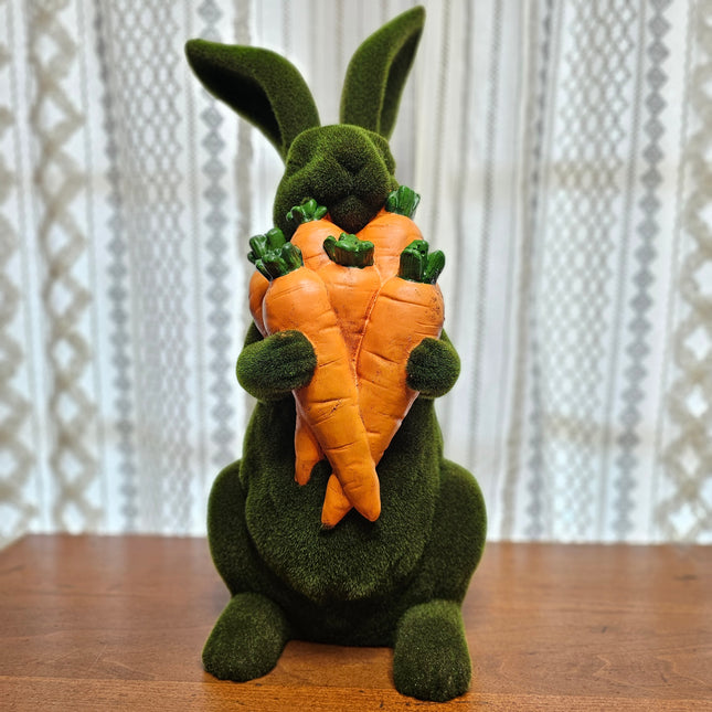 Large Standing Moss Bunny with Carrots