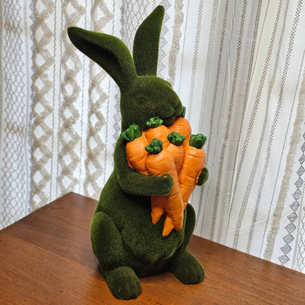 Large Standing Moss Bunny with Carrots