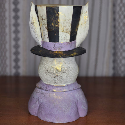 Easter Bunny with Black and White Top Hat Decor