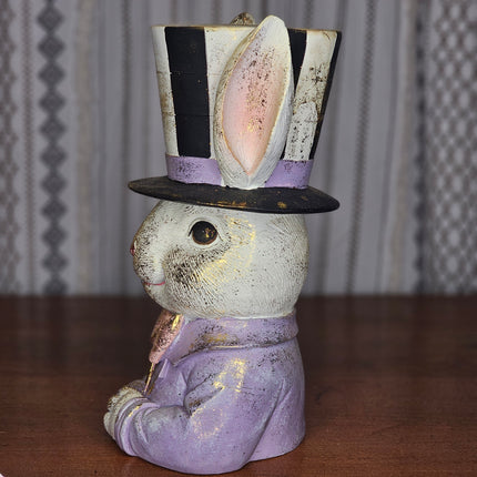 Easter Bunny with Black and White Top Hat Decor
