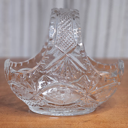 Vintage Violetta 24 Lead Crystal Poland Hand Cut Crystal Basket