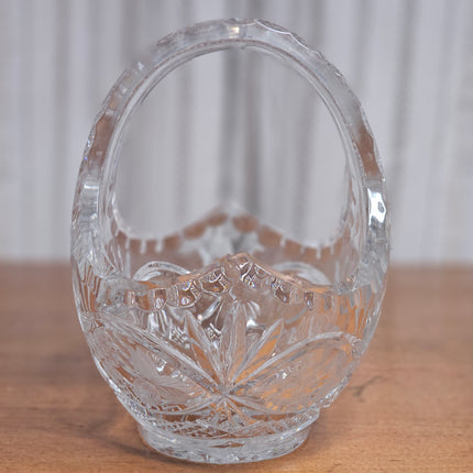 Vintage Violetta 24 Lead Crystal Poland Hand Cut Crystal Basket