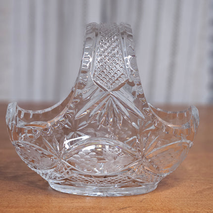 Vintage Violetta 24 Lead Crystal Poland Hand Cut Crystal Basket