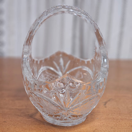 Vintage Violetta 24 Lead Crystal Poland Hand Cut Crystal Basket