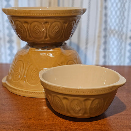 Vintage Style Set of 3 Mustard Yellow Nesting Mixing Bowls