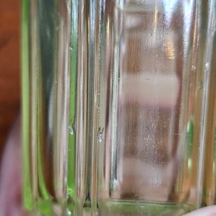 Set of 2 Uranium Glass Cream and Sugar Knife and Fork Pattern