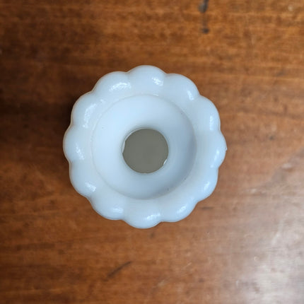Vintage Anchor Hocking Stars & Bars White Milk Glass 6" Bud Vase