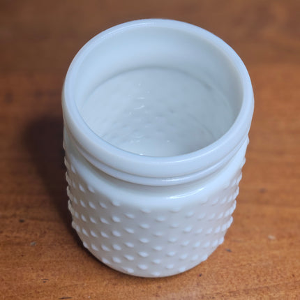 White Hobnail Milk Glass 5" Jar