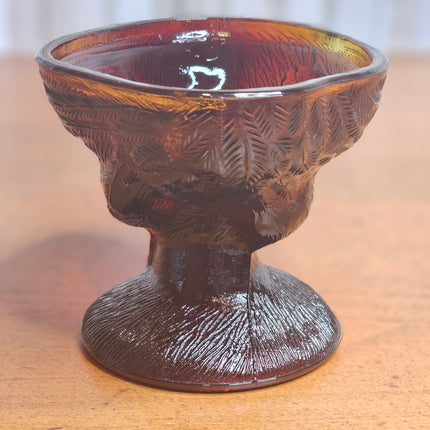 Vintage Dark Amber Rooster Glass Candy Dish Bottom Replacement