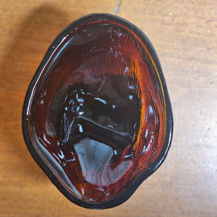 Vintage Dark Amber Rooster Glass Candy Dish Bottom Replacement