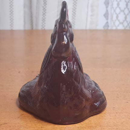 Vintage Ruby Red Rooster Glass Candy Dish Top Replacement