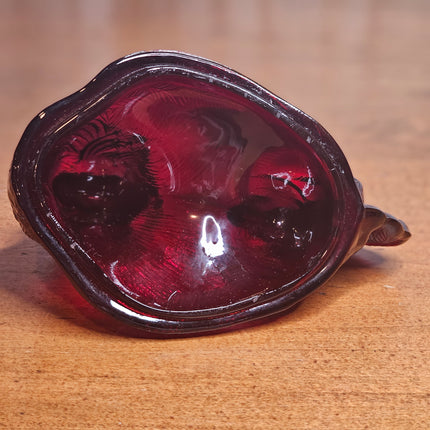 Vintage Ruby Red Rooster Glass Candy Dish Top Replacement