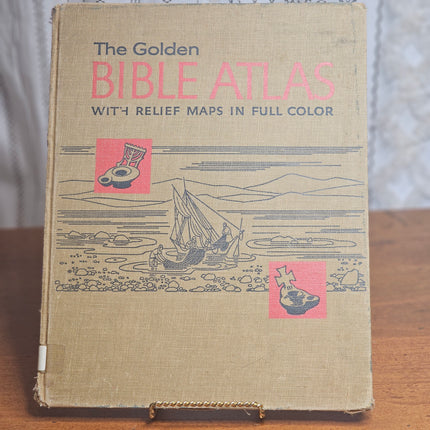 1957 The Golden Bible Atlas with Relief Maps in Full Color