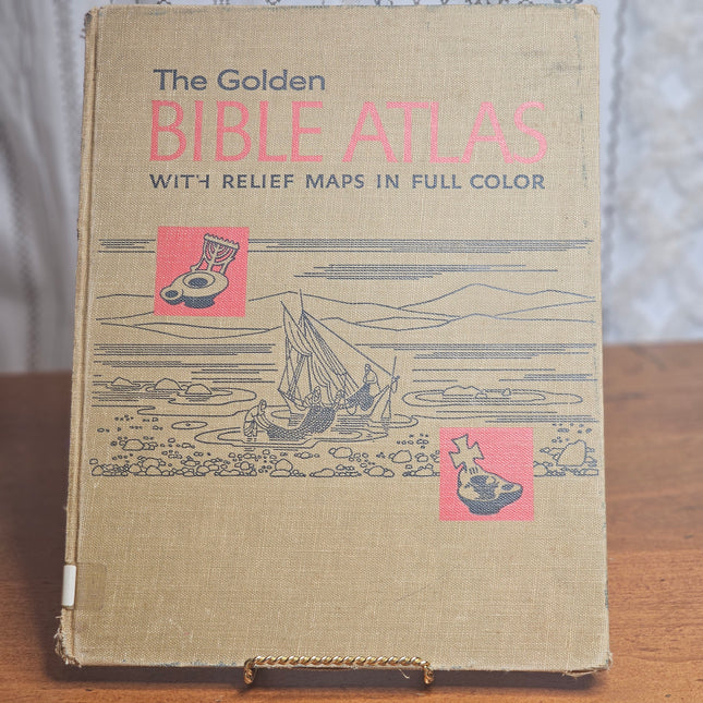 1957 The Golden Bible Atlas with Relief Maps in Full Color