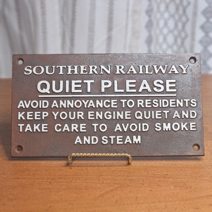 Southern Railway Quiet Please Cast Iron Sign