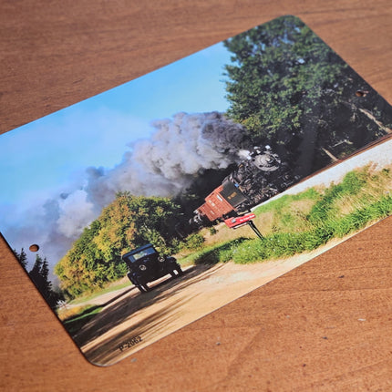 Pere Marquette 1225 Steam Locomotive Tin Metal Sign