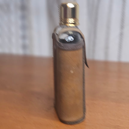 Vintage Glass Flask in Leather Carrying Case