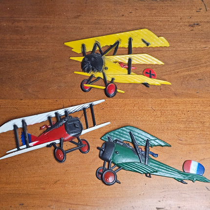 1975 Set of 3 Vintage HOMCO Cast Aluminum Airplane Wall Plaques