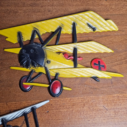 1975 Set of 3 Vintage HOMCO Cast Aluminum Airplane Wall Plaques