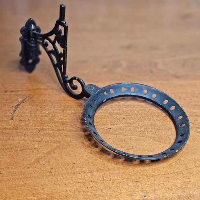 Antique Victorian Cast Iron Swing Arm Wall Sconce for Oil Lamp