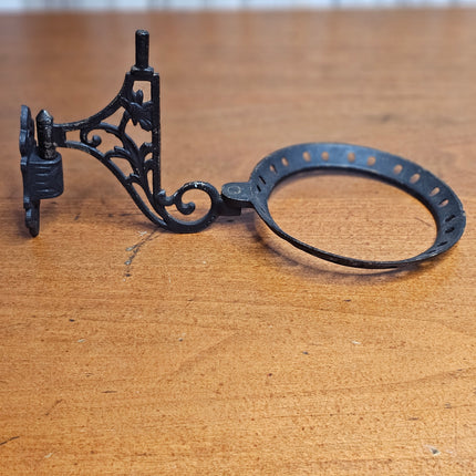 Antique Victorian Cast Iron Swing Arm Wall Sconce for Oil Lamp