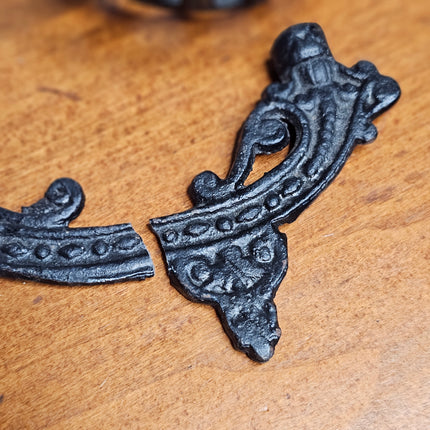 Antique Victorian Cast Iron Double Swing Arm Wall Sconce for Oil Lamp